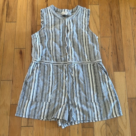 Universal Threads | Blue/Gray & White Striped Romper | 💯 Cotton | size XXL - Picture 1 of 6